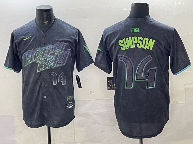 Men 2025 Tampa Bay Rays #14 Simpson Black City Edition Nike MLB Jersey 06->tampa bay rays->MLB Jersey